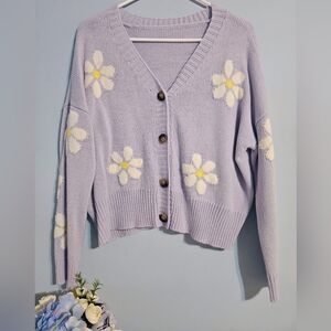Lilac Daisy Cardi